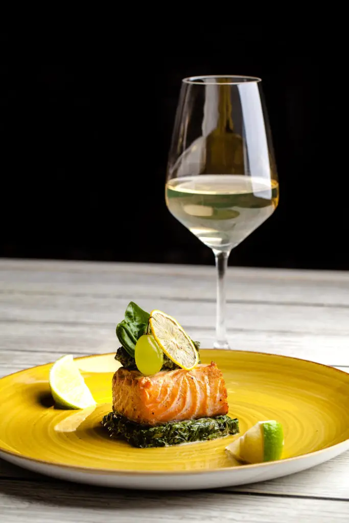White wine with salmon. Read the best wine with salmon guide for more tips.
